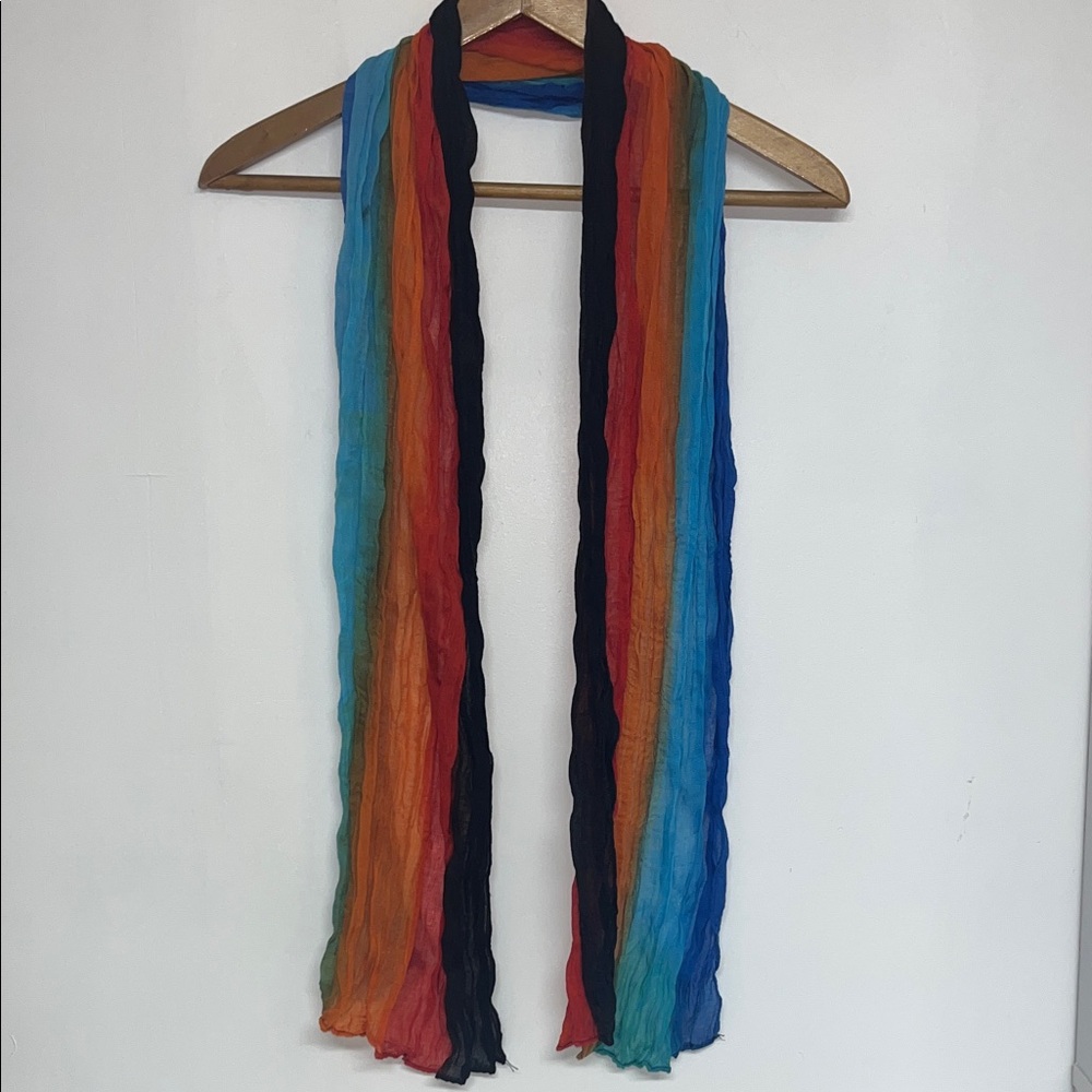 Vibrant Multicolor Striped Scarf #boho #pride #rainbow #colorful